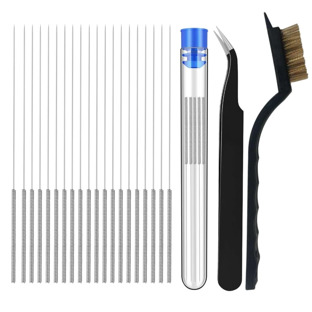 

22PCS 3D Printer Nozzle Cleaning Kit, 3D Printer Cleaning Kit, Copper Wire Brush，Universal Clog Removal Tool for 3D Printers