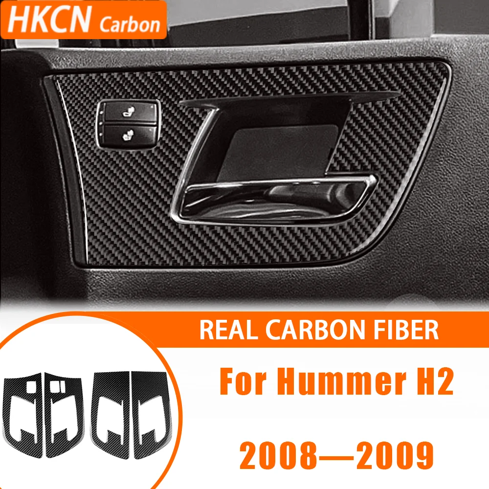 

Carbon Fiber Inner Door Handle Puller Decorative Protect Panel For Hummer H2 2008—2009 Interior Cover Trim Sticker Modification