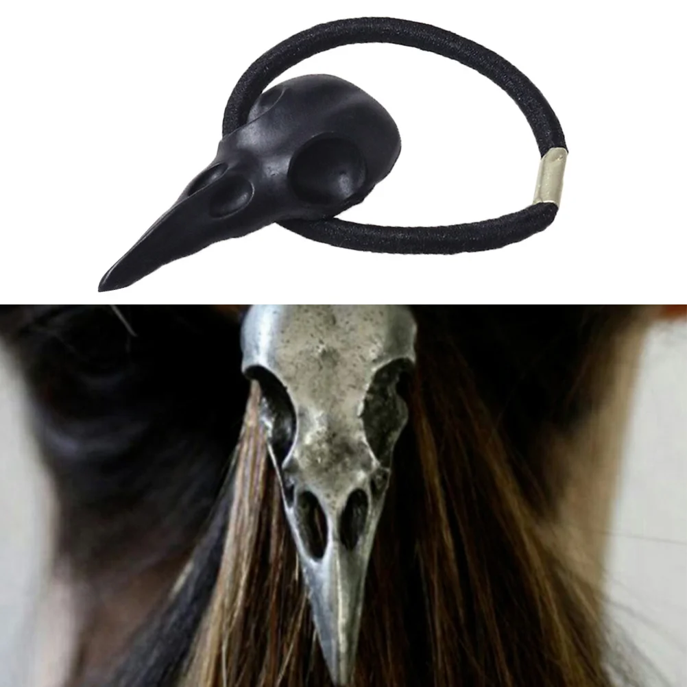Schedel Haarband Legering Plague Doctor Crow Ontwerp Punk Stijl Halloween Dress Up Accessoire voor Vrouwen Zwart Nieuwigheid Elastisch
