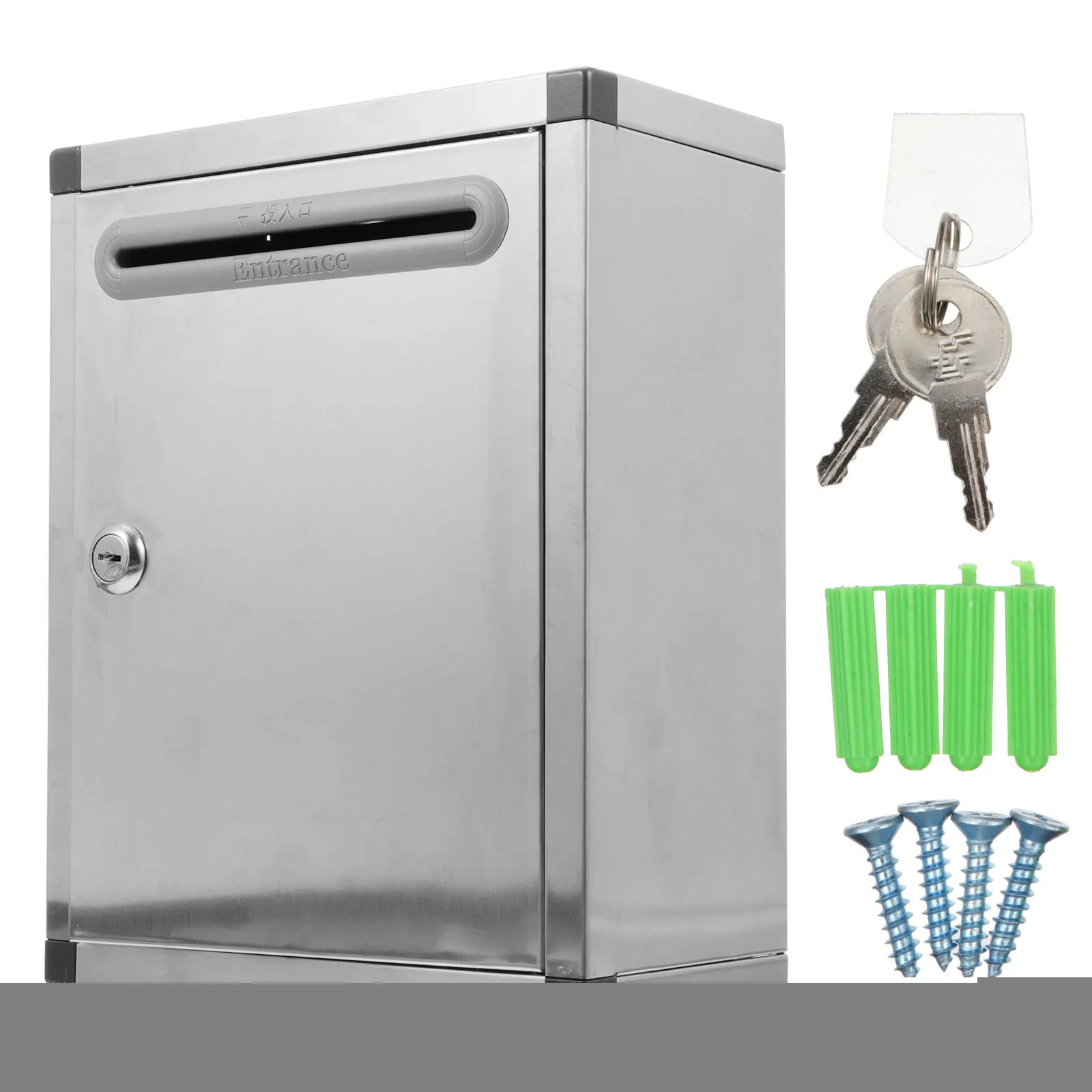 

Stainless Steel Mailbox Suggestion Modern Major Large Capacity Lockable Hand-friendly