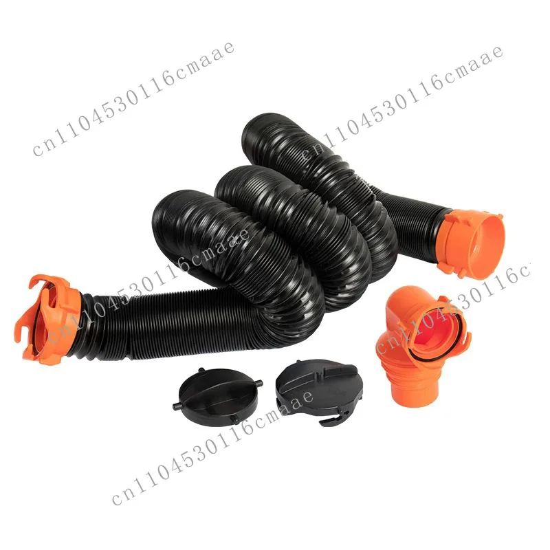 RV sewage pipe, water tank downpipe, black toilet hose drain pipe, sewer accessories, easy to operate, convenient storage