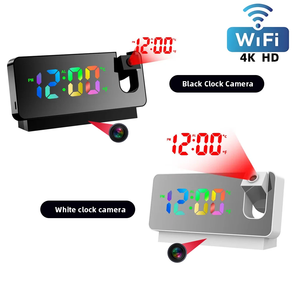 HD4K mini clock camera, supports remote viewing, mobile detection, loop storage, home nanny style wireless WiFi camera