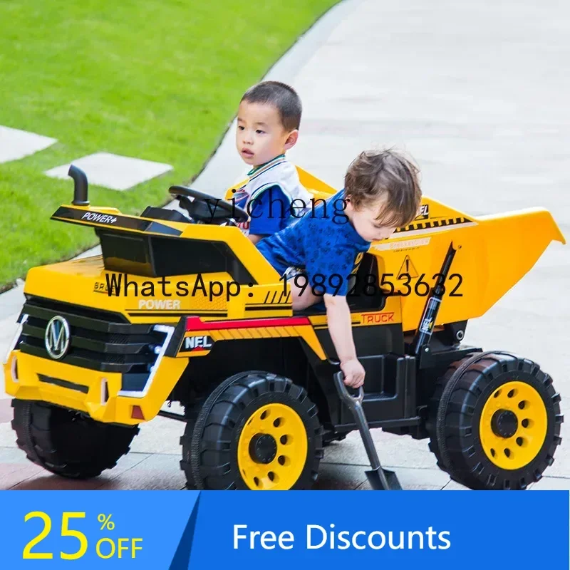 AE  Perambulator Electric Four-Wheel Toy Car Can Sit Baby Child Tractor Engineering off-Road Vehicle