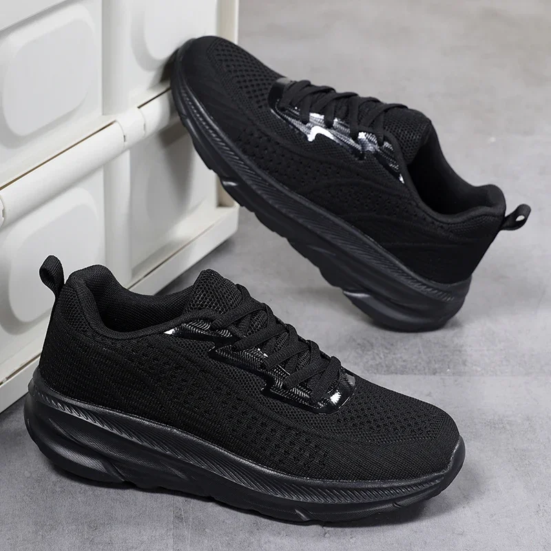 

2026 Walking Shoes Soft Sole Lightweight Black White Color Thick Sole Height Increasing Running Casual Sneakers For Women