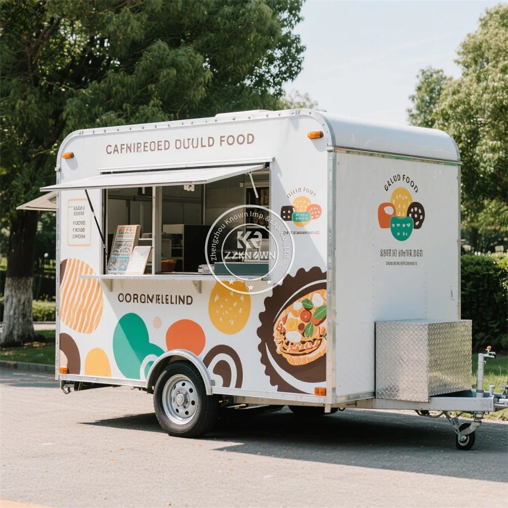 Mobile Kitchen Trailer Churros Coffee Cart Fast Food Truck With Full Kitchen Concession Ice Cream Cart Food Trailer For Sale