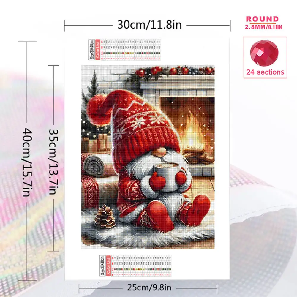 Evershine DIY Full Square Round Diamond Embroidery Santa Claus Portrait Diamond Mosaic Dwarf Craft Kit Painting Christmas Gifts