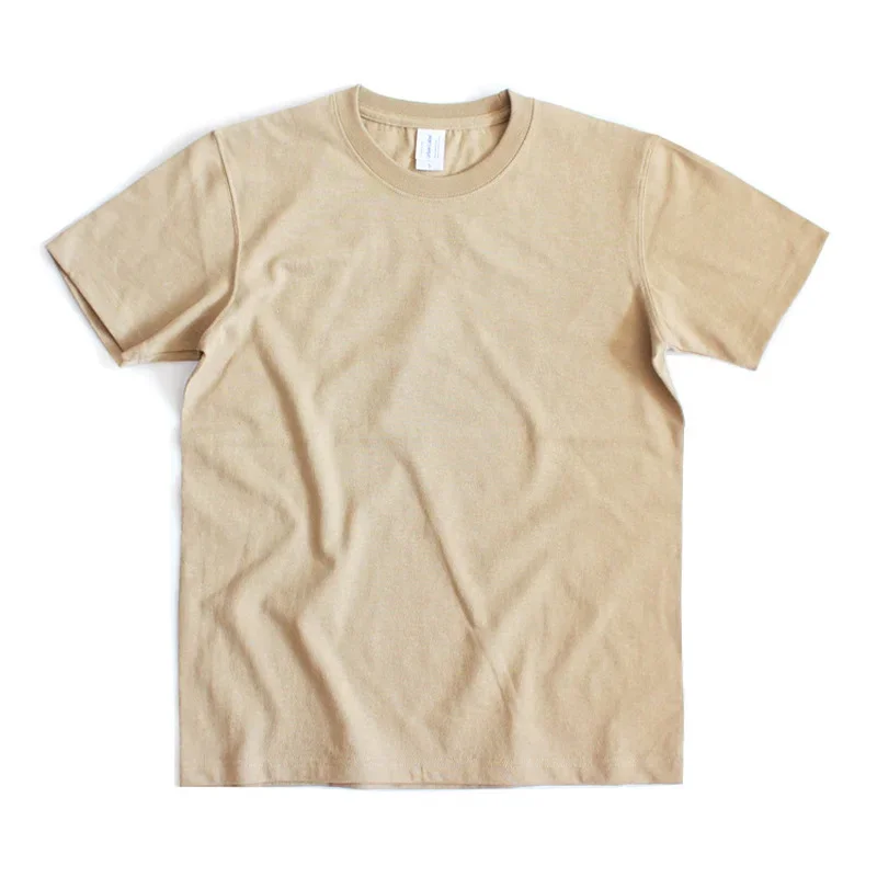245g Thick Heavy Tshirts American Cotton Rough Solid Seamless Round Neck Short-sleeved Men Women's T-shirts Soft Leisure Top Tee