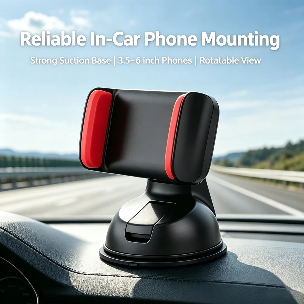Car Phone Holder Mount Strong Suction Cup For Windshield and Dashboard For iPhone 15 14 13 Pro Max Samsung Xiaomi All Smartphone