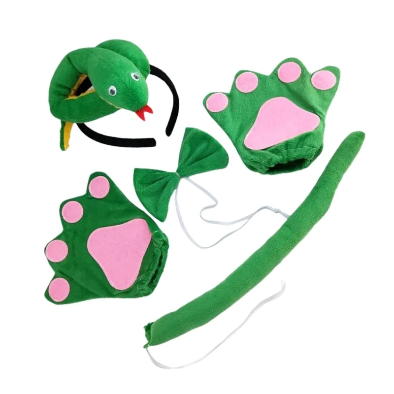 Costume cosplay serpente Halloween, fascia per capelli serpente, coda, guanto per bambino