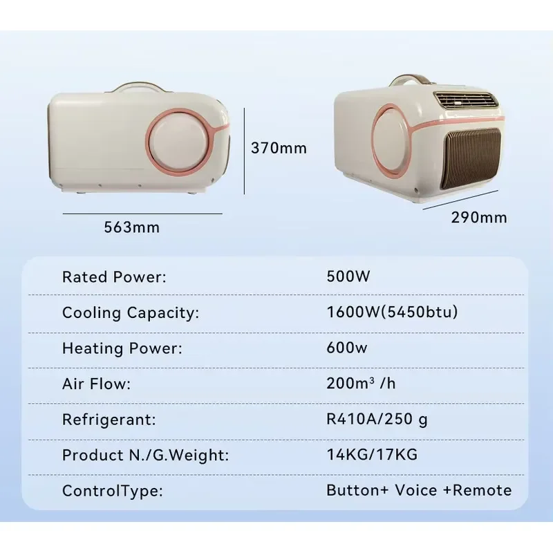 12V 24V Portable Car Air Conditioner with Free-Drainage System Cooling and Heating 11899 BTU/h for Camping Fishing Household view 4