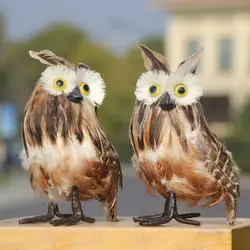 Cute Owl Statue Polystyrene Artificial Owl Sculpture DIY Craft Ornament Animal Garden Statue Landscape Decoration Christmas Gift