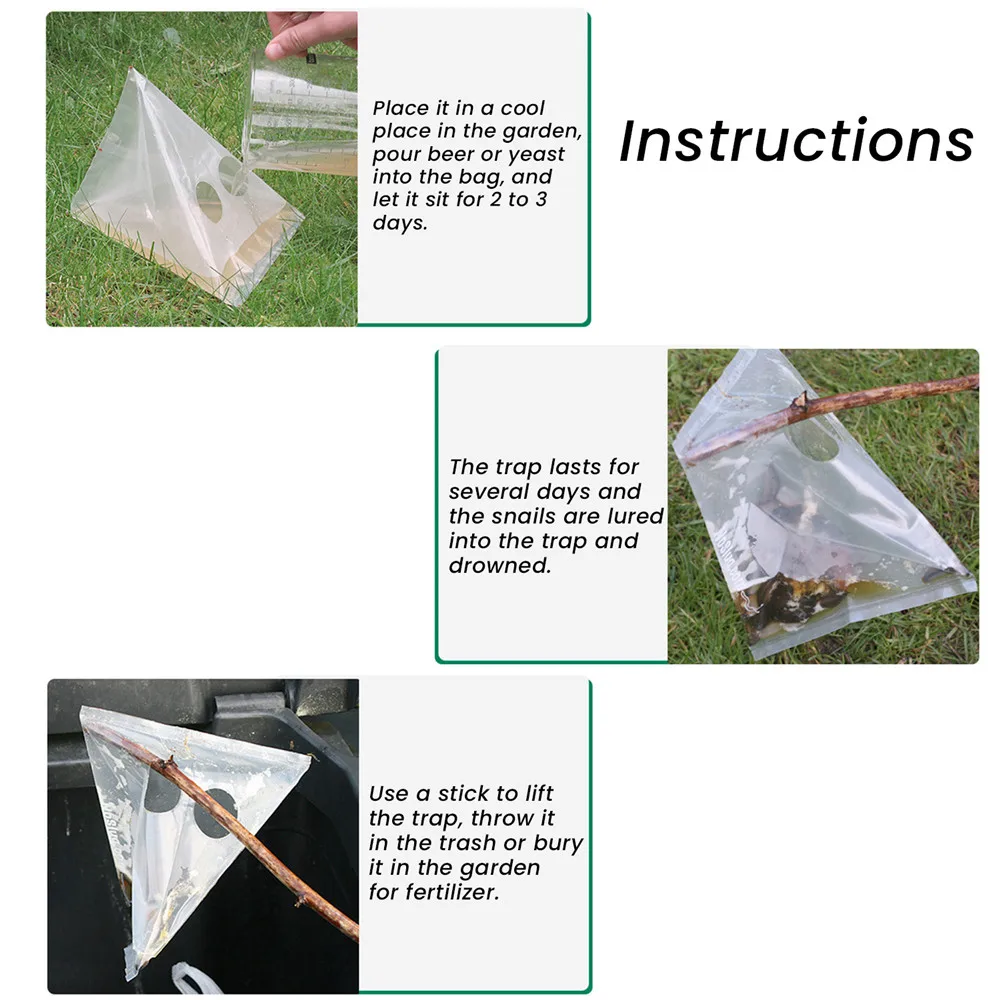 Slug Trap Garden Snail Slug Trapping Bags Disposable Beer Traps For Slugs Pet Friendly Safe Slug Pellets Alternative Nematodes