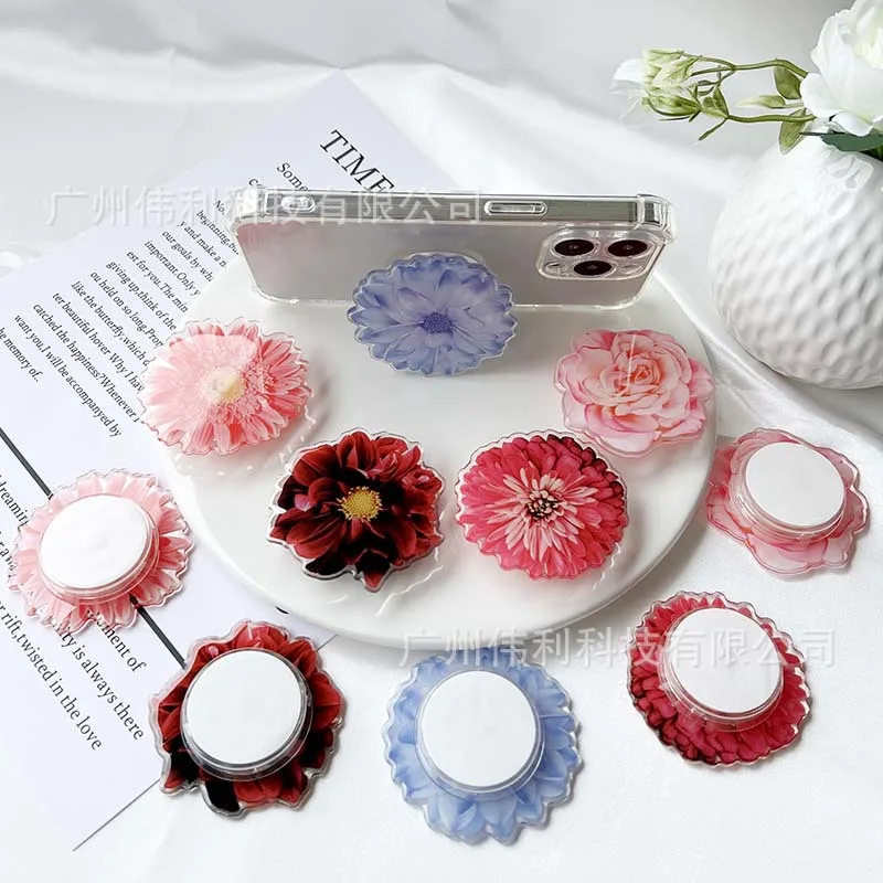

Creative Artificial flowers Double-sided Rubber Flower Mobile Phone Stand Wholesale Universal Live Broadcast Stand Telescopic