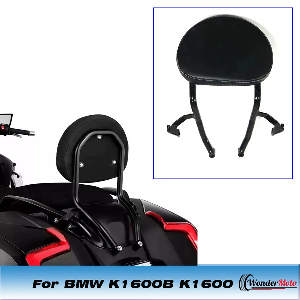 For BMW K1600B K1600 Motorcycle Sissy Bar Backrest Luggage Rack Set Passenger Backrest Back Support