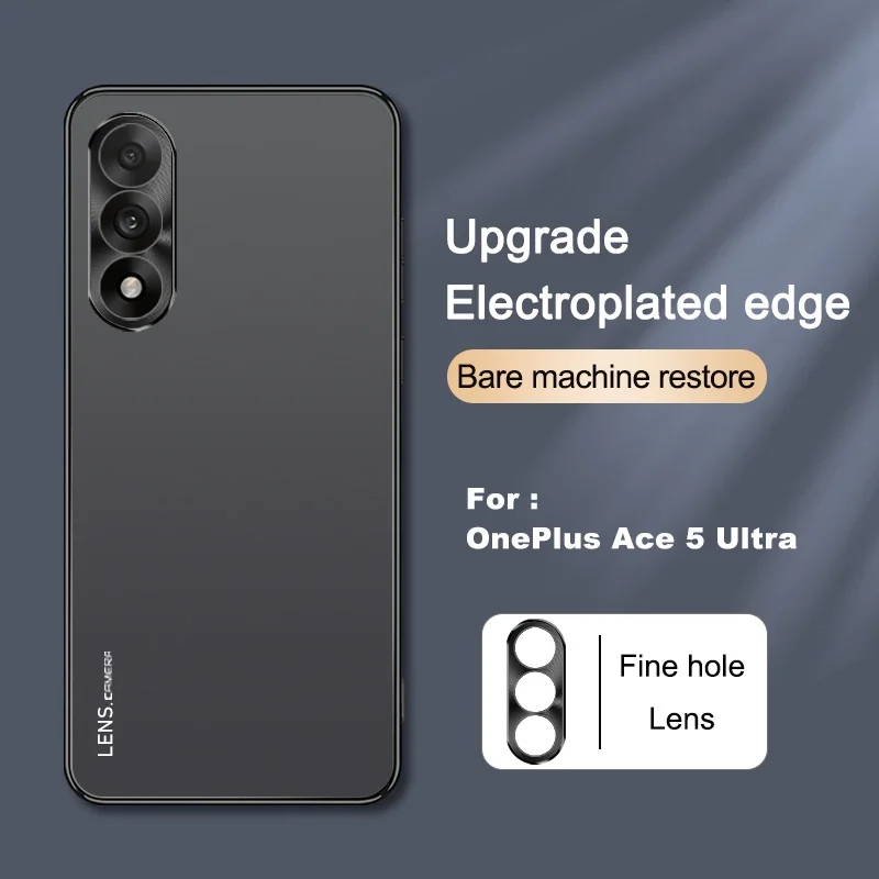 For Oneplus Nord 5 Ace 5 Ultra Case Luxury Matte Metal Lens Frame Back Cover For One Plus Nord 5 Shockproof Bumper Funda