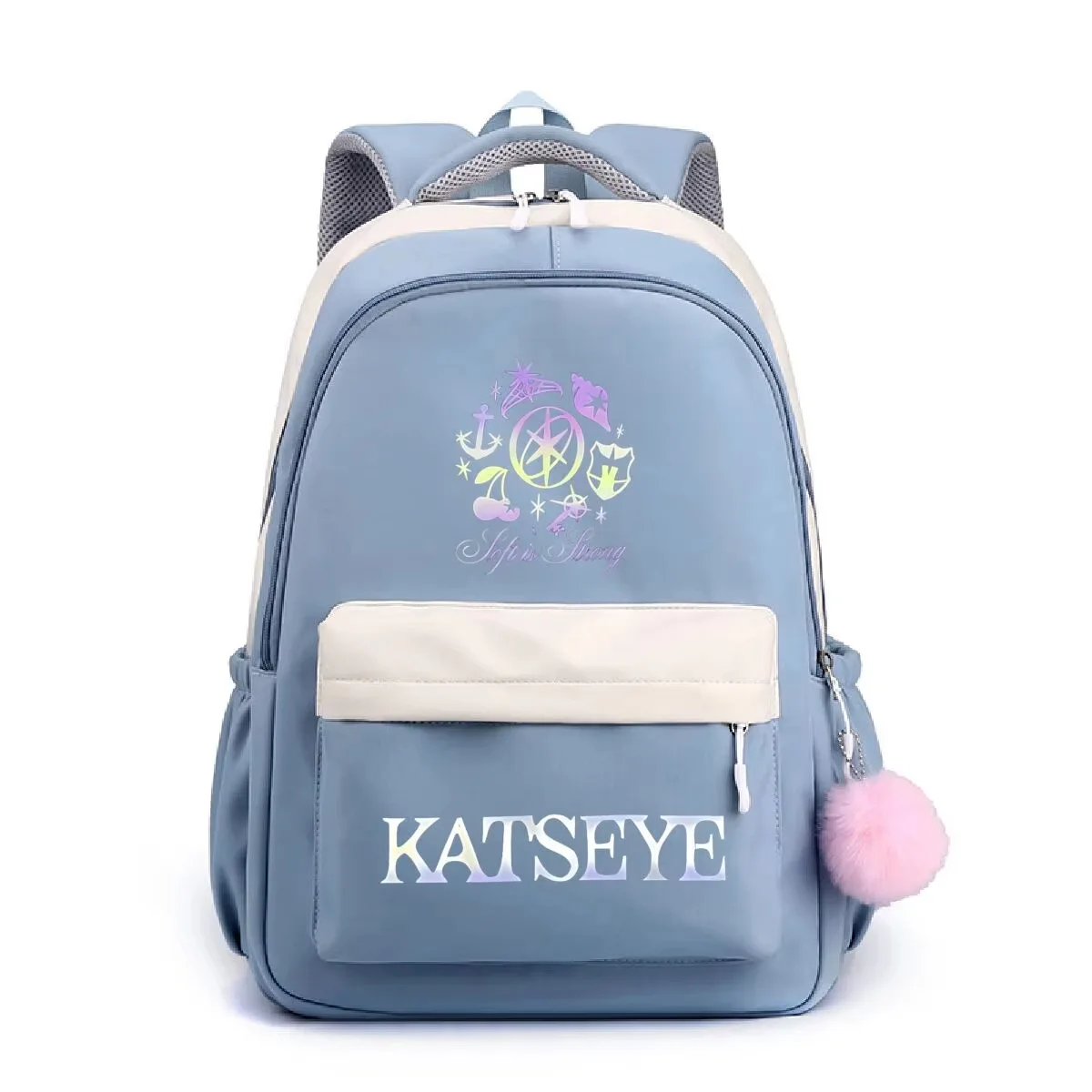 トレンディな大容量バックパックティーンガールズ学生スクールバッグソフトで丈夫なプリントカジュアル多用途旅行リュックサック-mochila