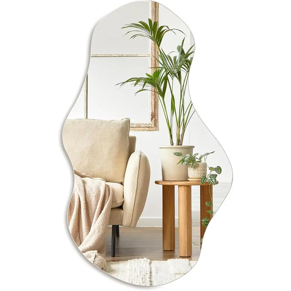 

Asymmetrical Cloud Design Wall Mirror, 28x17, Suitable for Home Decor in Various Rooms