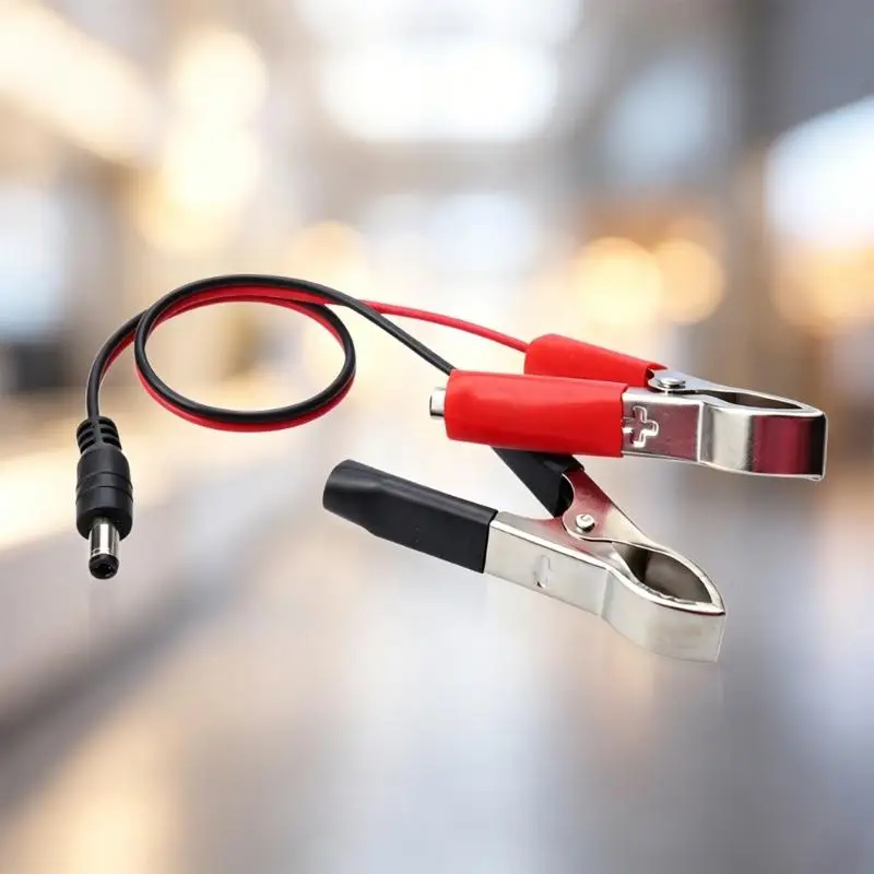 LED Light Power Cable, 5.5 x 2.1 mm, with Insulated Clamps, 27 83CF