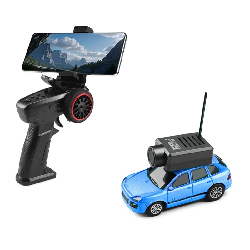 รถบังคับวิทยุ AM-6401 FPV ขนาด 1:64 พร้อมกล้อง 720P FPV ควบคุมผ่านแอพ Wifi ชุดรีโมทคอนโทรล 2.4G พร้อมชุดส่งสัญญาณภาพ FPV VTX รถแข่งขนาดเล็ก