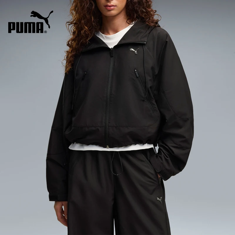 Puma genuine women's silhouette sports and comfortable casual hooded drawstring jacket 639026-01