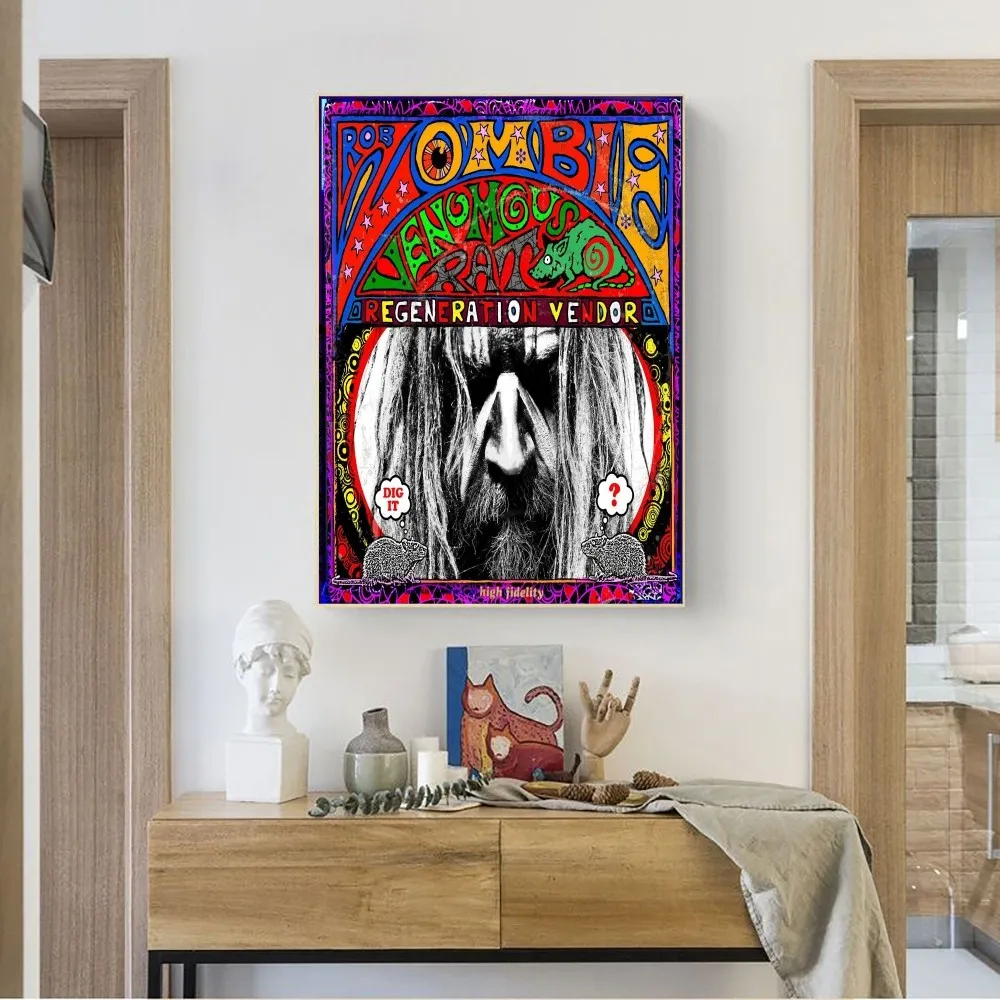 Rob Zombie Canvas Art Poster No Framed Poster Kraft Club Bar Paper Vintage Poster Wall Art Painting Bedroom Study Stickers