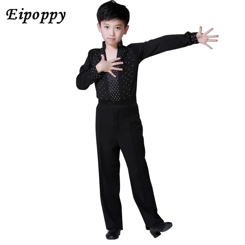 Kostium taneczny łaciński odzież dla dzieci w nowym spektakl taneczny kostiumy do konkursu zimowego dla dzieci chłopcy ćwiczą ubrania