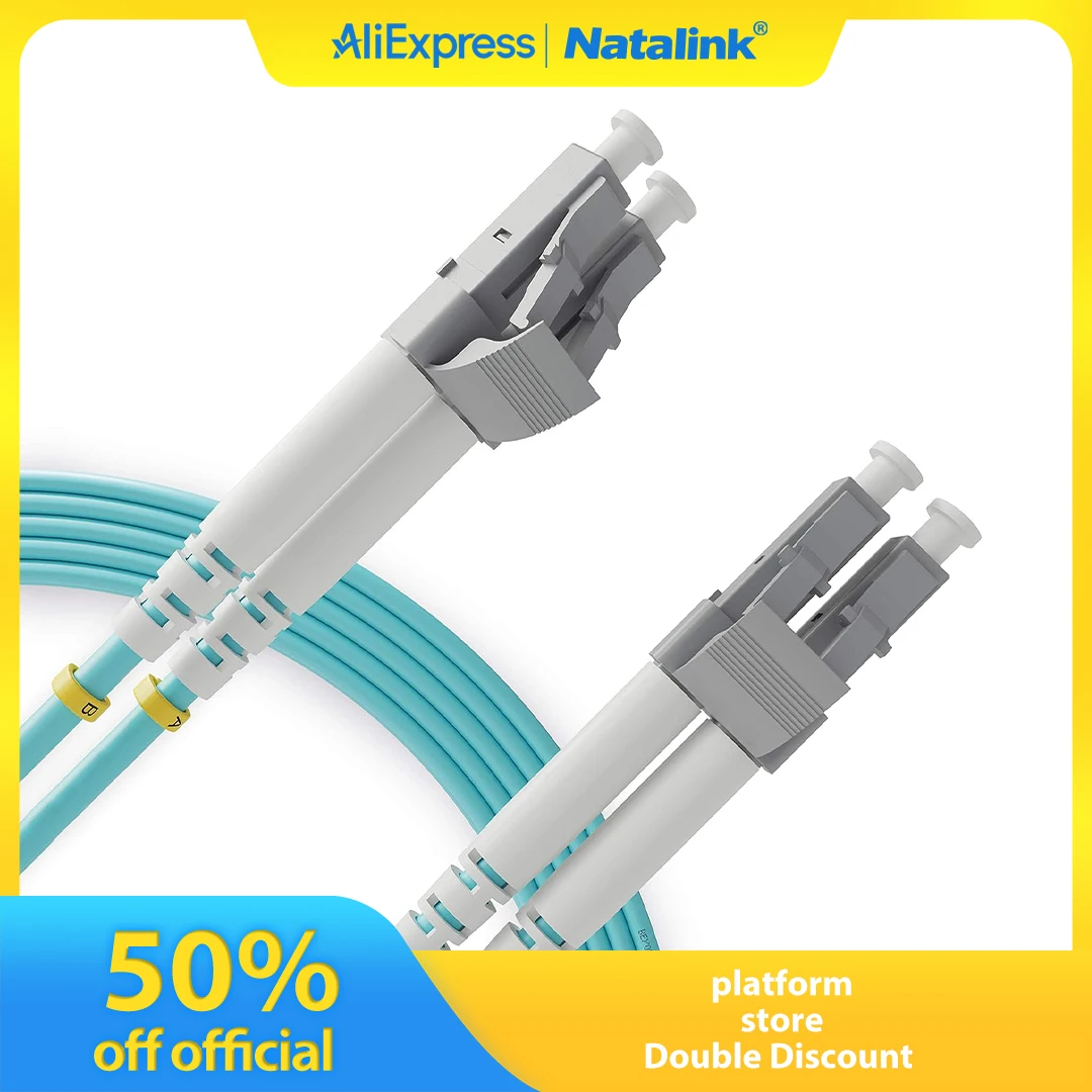 

Natalink OM3 Fiber Optic Patch Cable LC to LC Multi-Mode 10Gb Gigabit Duplex 50/125um for SFP+ LC Transceiver Fiber Converter