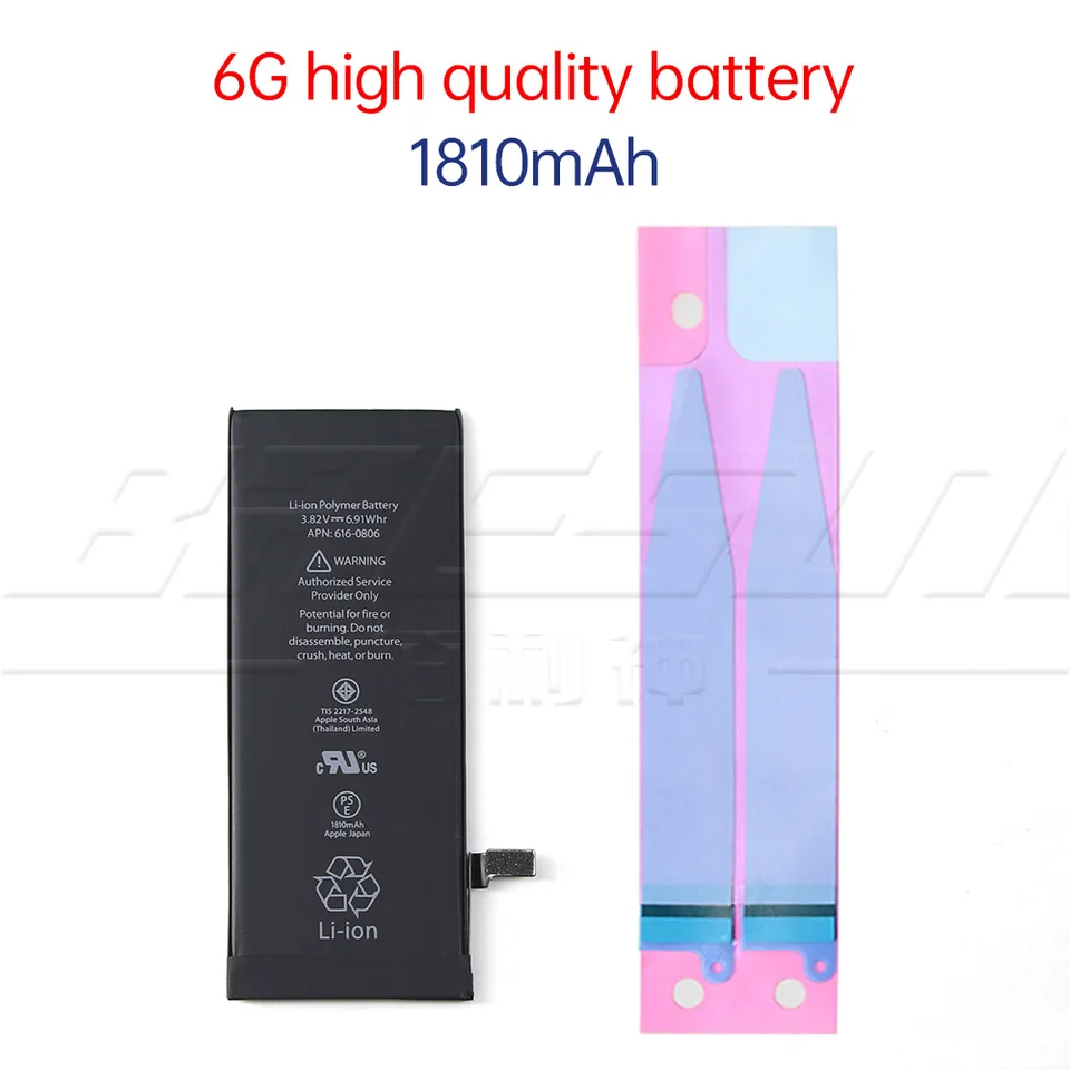 Batería de alta calidad y gran capacidad de cero ciclos para iPhone 6s7 8 Plus X Xs Max Xr 11 11promax Solución de batería con herramienta y pegatina 6