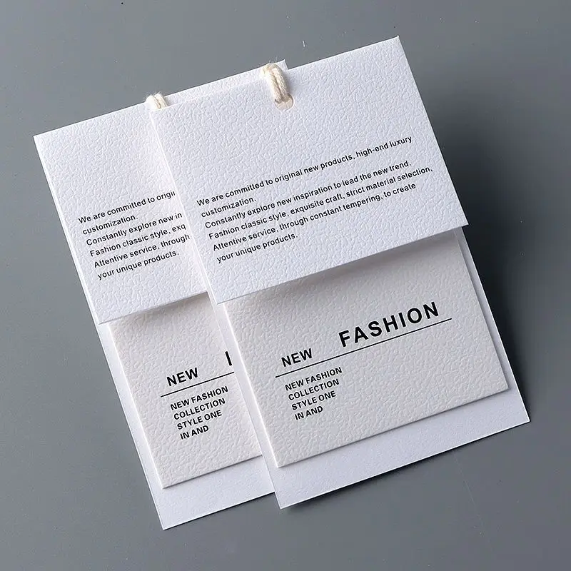 Hanging Tags Production Generic Clothing Tags Rectangle Women\'s Price and Size Tags Customized Special Paper Labels with String