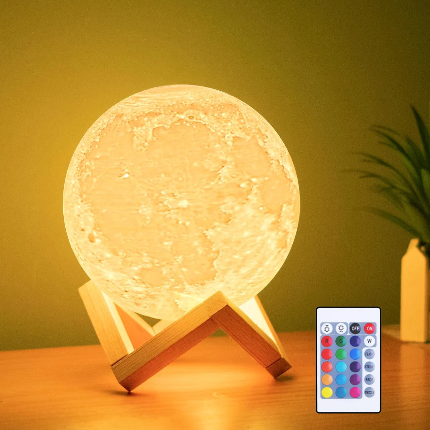 15CM LED Moon Lamp 3D Rechargeable Moon Lights with Remote Touch Control 16 Colors Night Light for Bedroom Decor Kids Child Gift