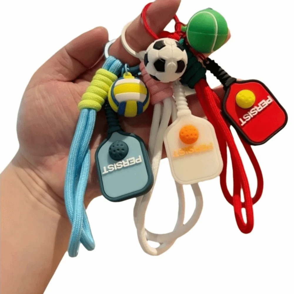 Gifts Creative Pickleball Keychain Colorful Decorative Pickleball Pendant Mini Pickleball Key Ring for Pickleball Lovers