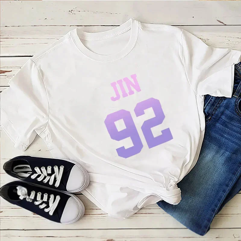 Camiseta con estampado de Taehyung Jungkook para mujer, camiseta de Suga Kpop Harajuku, camisetas estéticas Y2K, ropa para mujer V 95