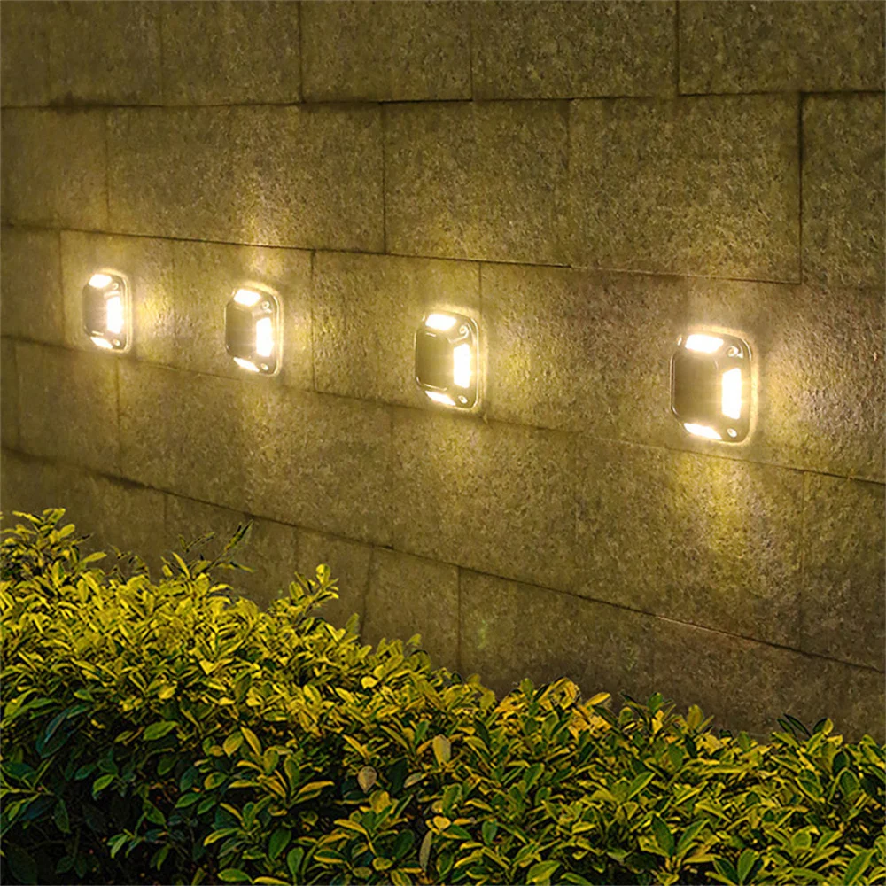 

Solar Powered Buried Lamp, Square Wall Light, 90mm, Energy-Saving Landscape Step Light for Driveway Garden,Yard,Patio