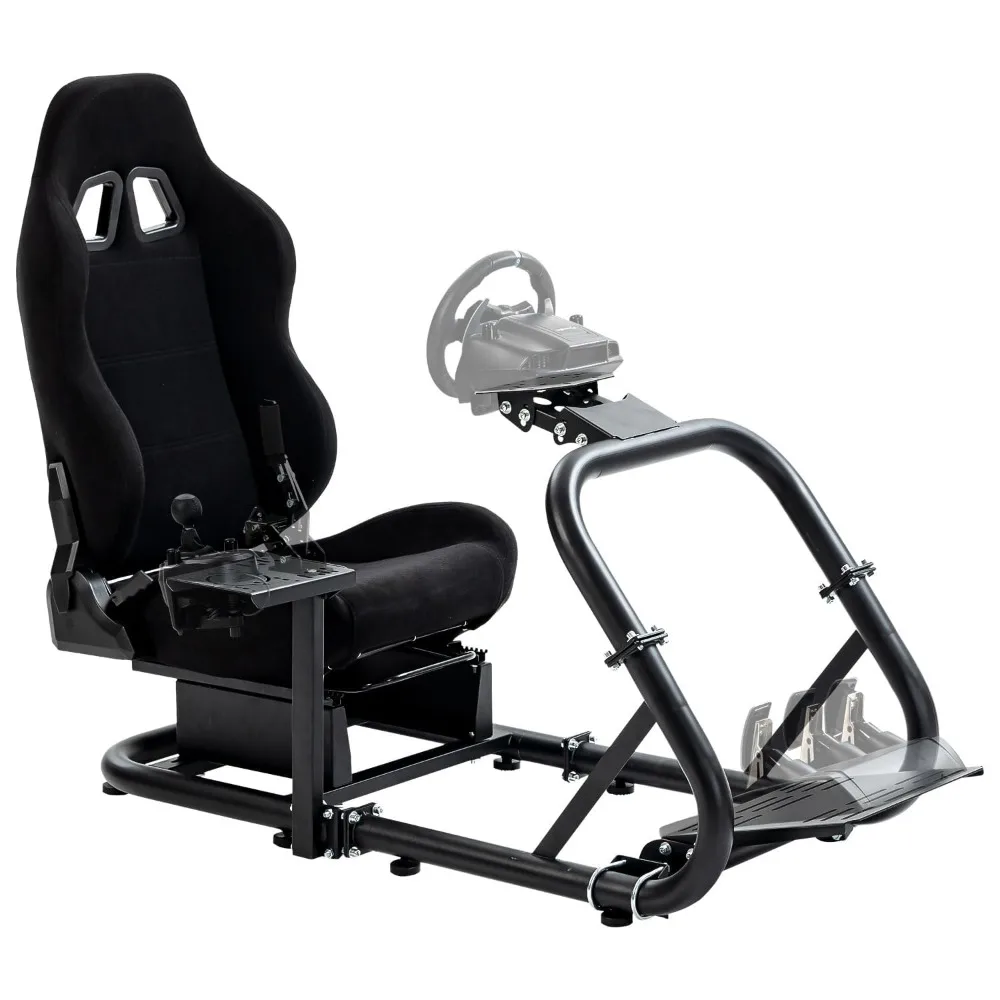 

cockpit with black seats, suitable for Fanatec Moza Thrustmaster Logitech, adjustable in three directions, electronic