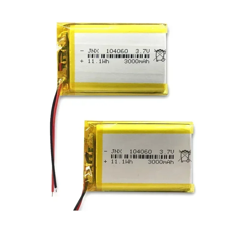 New 3.7V 3000mAh 104060 Polymer Lithium Rechargeable Battery FOR Camera GPS Navigator MP5 DVR Bluetooth Speaker Player