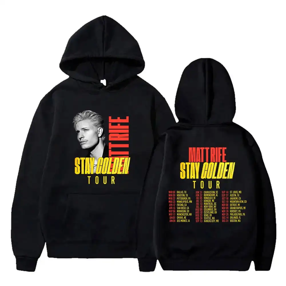 Matt Rife Hoodie Stay Golden Tour 2025 Merch for Women and Men Fashion Casual Long Sleeve Sweatshirts