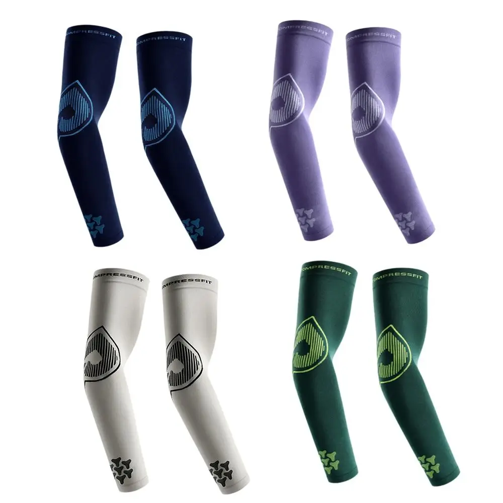 2Pcs Ice Silk Sunscreen Sleeves Quick-drying Sweat-absorbent Men's Sports Arm Guards Elastic Breathable Cooling Sleeves Cover