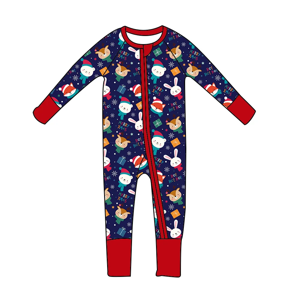 

New design Christmas romper Boys Baby Girls Baby clothes Cute rabbit Bear tree pattern milk silk fabric long sleeve pants