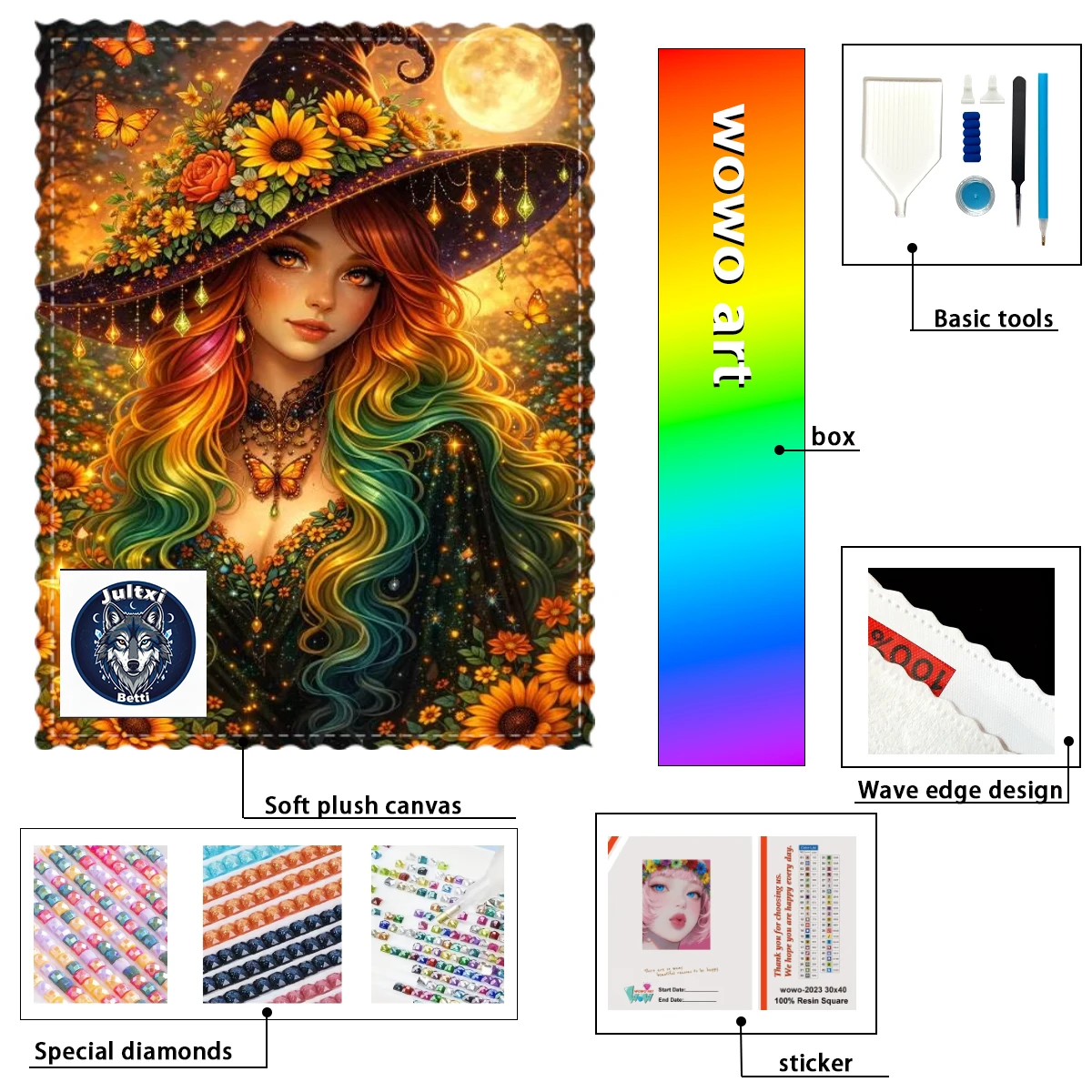 

【Betti_ Diamond Art】Девочка в шляпке над подсолнухом Crystal AB Rhinestone FD Rhinestone Perfect Resin Diamond