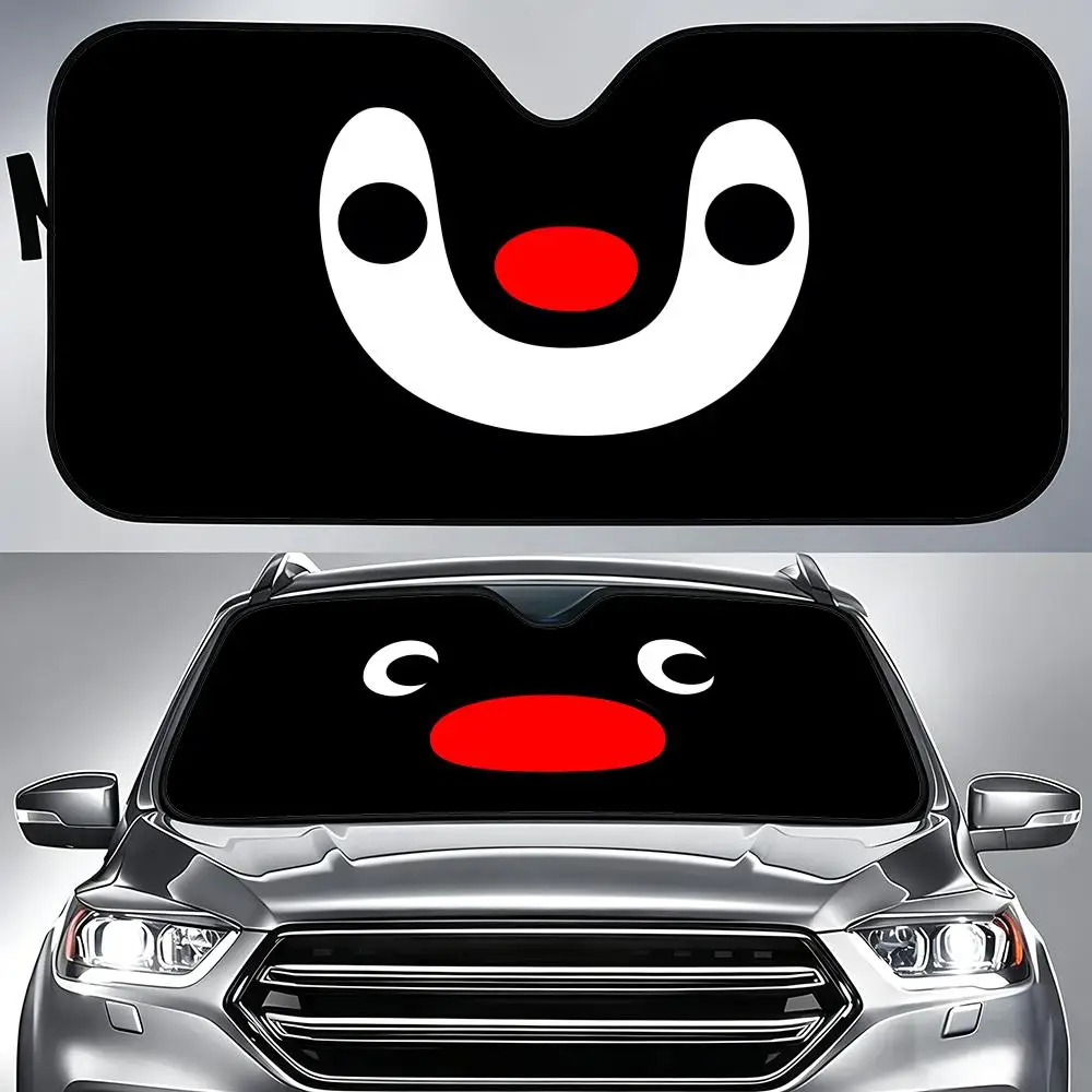 

Cartoon P-PINGU Sun Visor Aluminum Foil Windshield Sunshade, UV Protection Heat Insulation Reusable