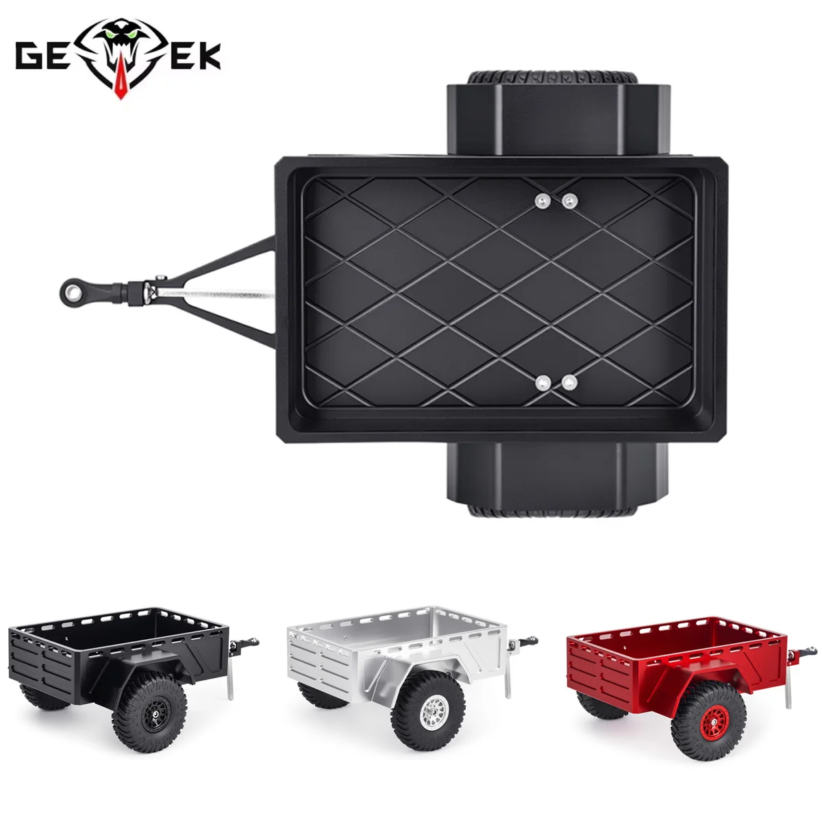 Aluminum Alloy Utility Trailer For 1/30 RC Crawler Car Axial SCX30 Bronco Wrangler K10 Upgrade Accessories