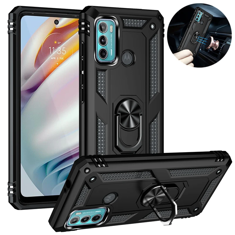 For Motorola Moto G40 Fusion Case Rugged Armor Shockproof Phone Case For Moto G31 G41 G51 G71 5G Magnetic Ring Holder Back Cover