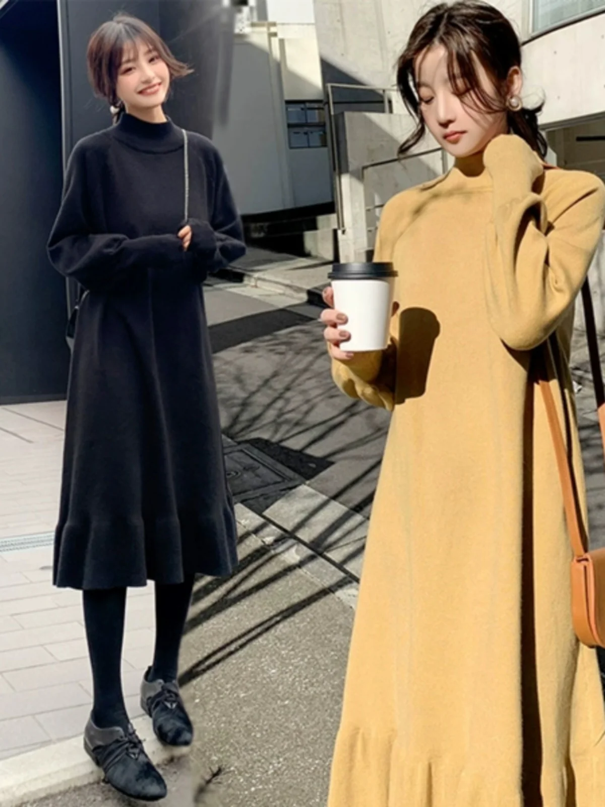 

plus Size Autumn Winter Fi Tail Knitted Dr Conceals Belly And Hides Meat Matching Coat Base Sweater Dr Korean Sle