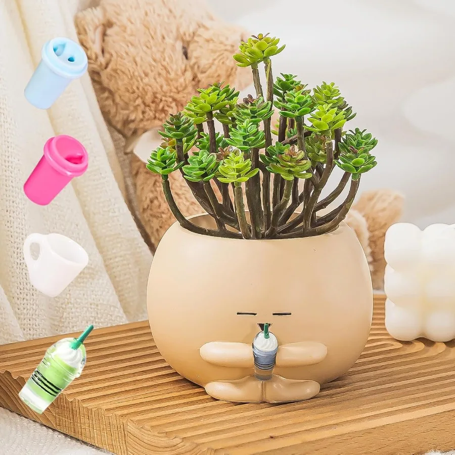 

Funky Plant Pots Female Form 3.15 Inch Purple Female Planters for Indoor Plants Resin Planter Pot with Drainage Hole Planters f