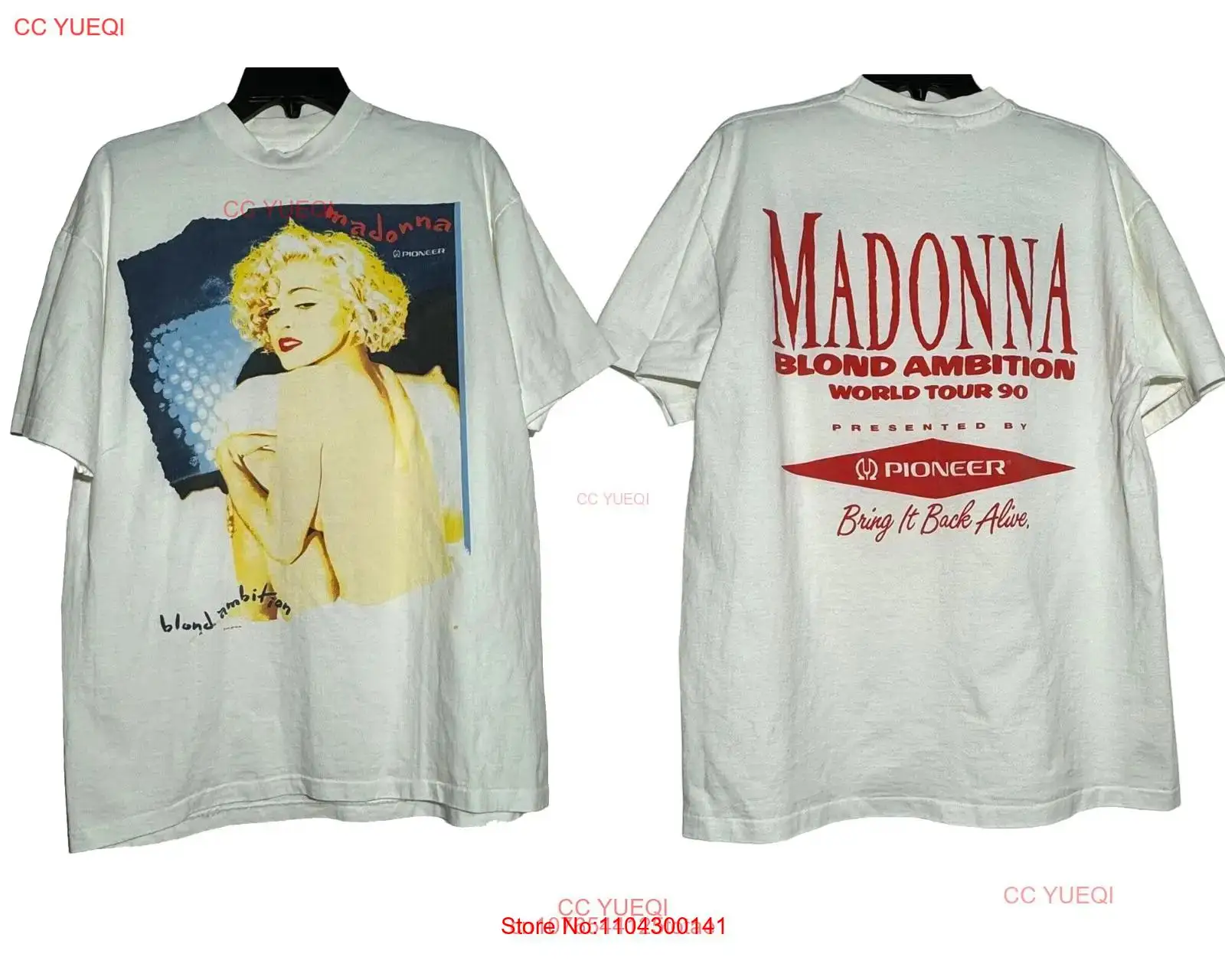 Madonna Blond Ambition World Tour Camiseta Tamanho completo S 5XL mangas compridas ou curtas