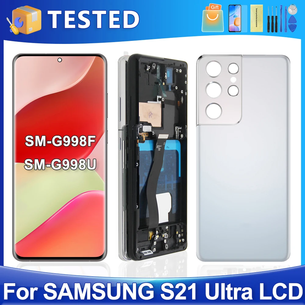 

S21 Ultra For Samsung For AMOLED S21 Ultra 5G G998B G998U G998W LCD Display Touch Screen Digitizer Assembly Replacement