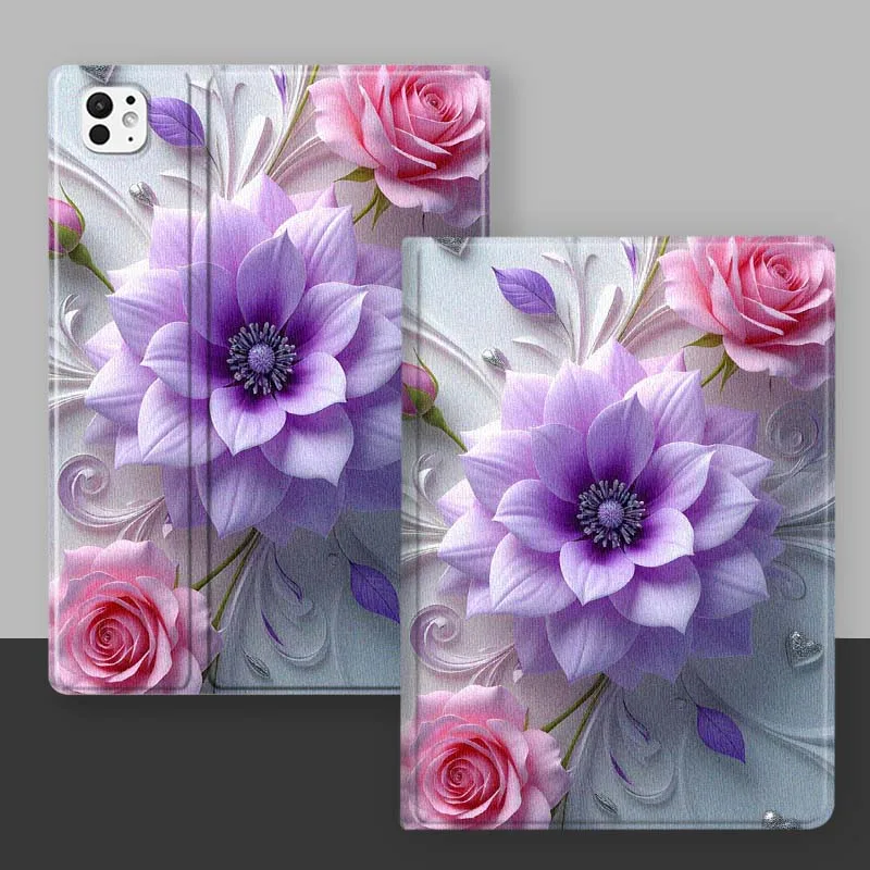 Colorful Rose Pattern Cover For iPad Pro Mini Air 1 2 3 4 5 6 7 10 11 th 8 9 gen 11 M4 M5 Foldable Tablet Case