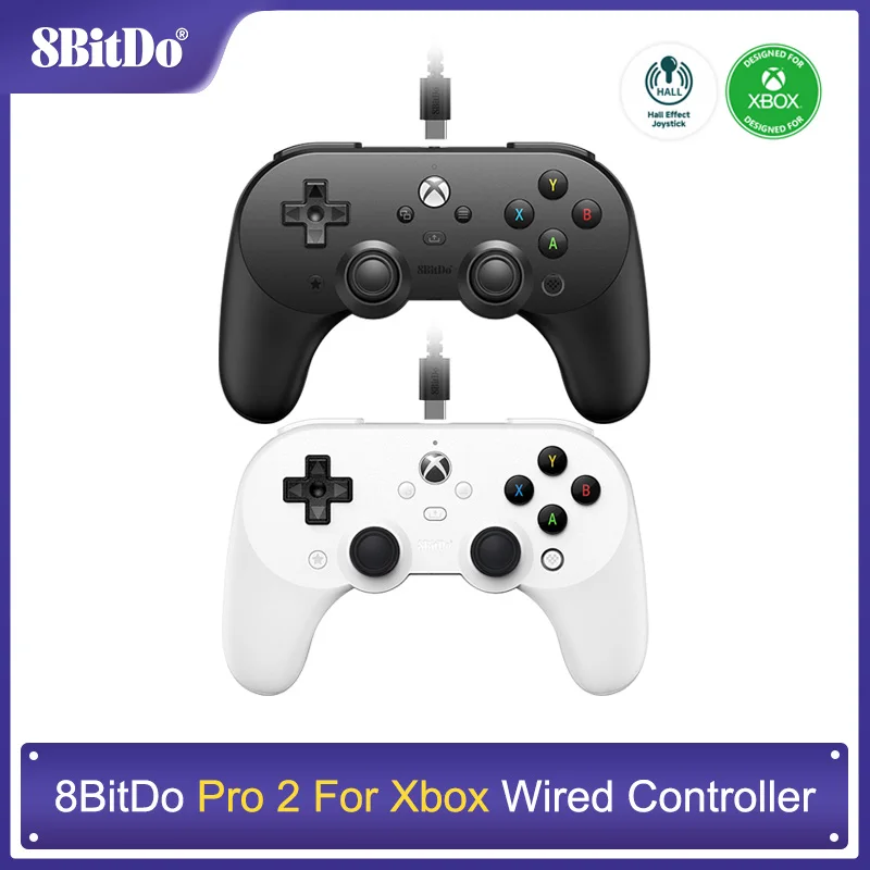 

8BitDo Pro 2 Wired Controller Hall Effect Joystick Gamepad for Xbox Series, Series S, X, Xbox One, Windows 10, 11