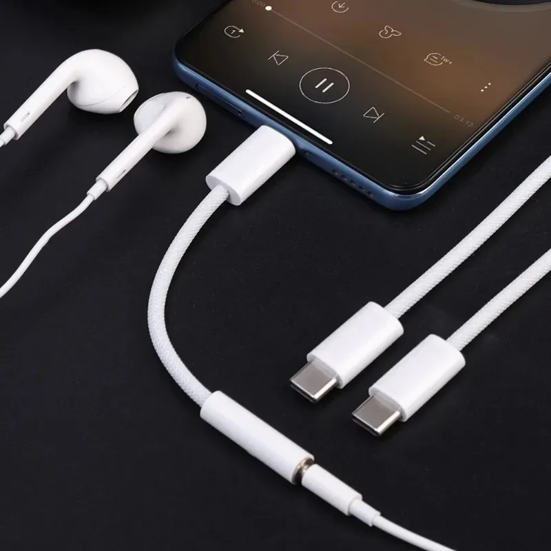 2-1Pcs Type C To 3.5mm Headphone Jack Adapters Audio Cable Converter for IPhone 15 15 Pro Max Samsung Galaxy S23 Huawei Xiaomi