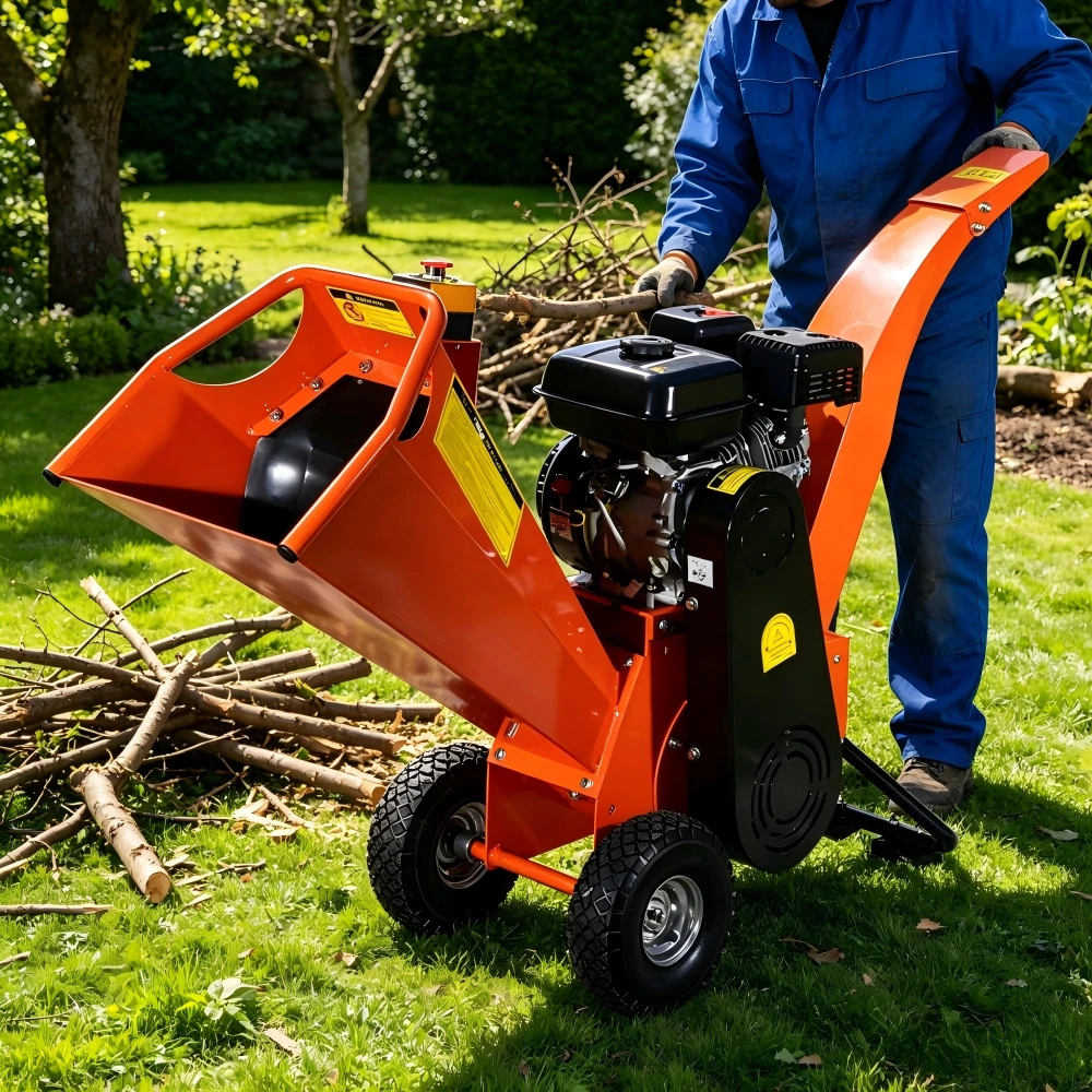 Commercial Industrial 6.5HP Hydraulic Wood Chipper Shredder Tree Machinery Garden Branch Crusher Machine for Sale